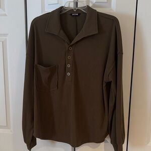 BTFBM Olive Green Button-Up Shirt
